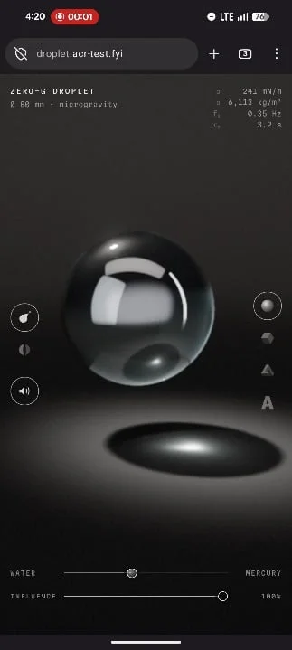 digital fidget toy : zero G shape shifting water drop