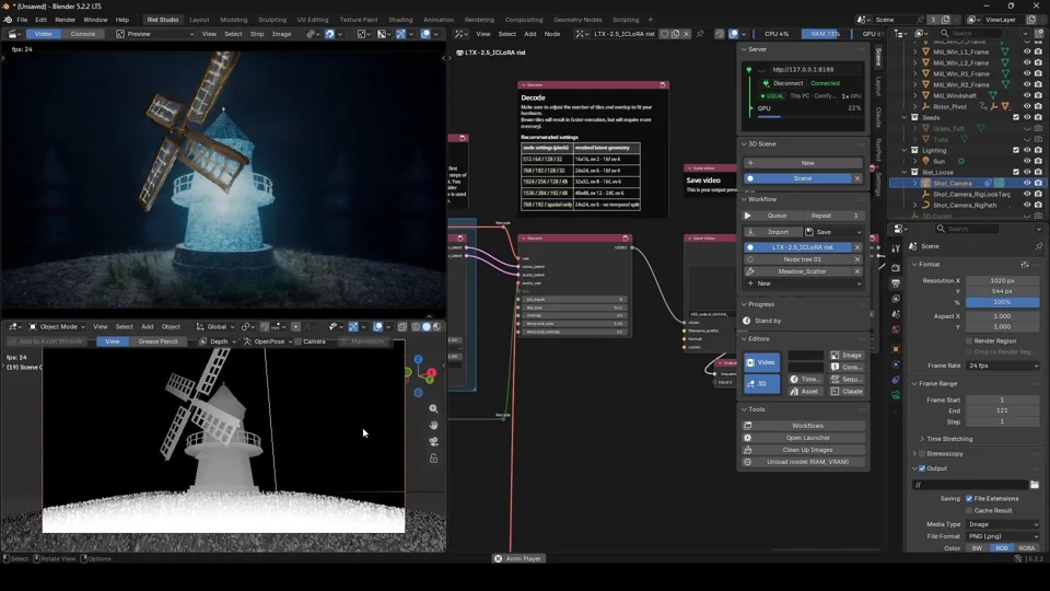 I made a full AI movie generation pipeline, which integrates Blender + Claude + ComfyUI