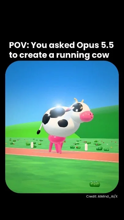 Just a cow running on its own way