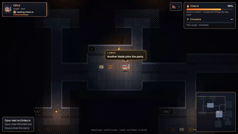 Repos & Dungeons: watch your agents fight their way through your codebase