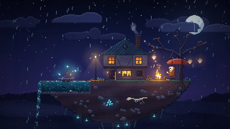 Pixel art scene made with Opus 5.5