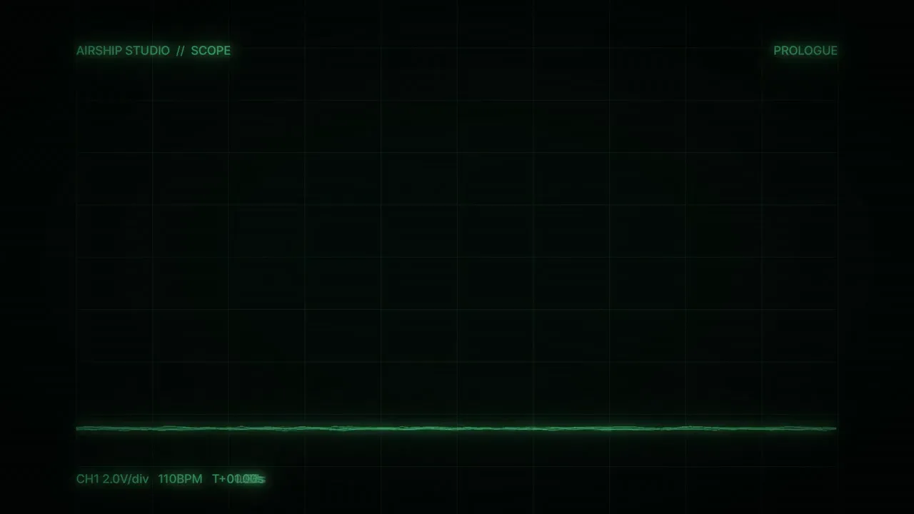 Oscilloscope-style studio motion graphic