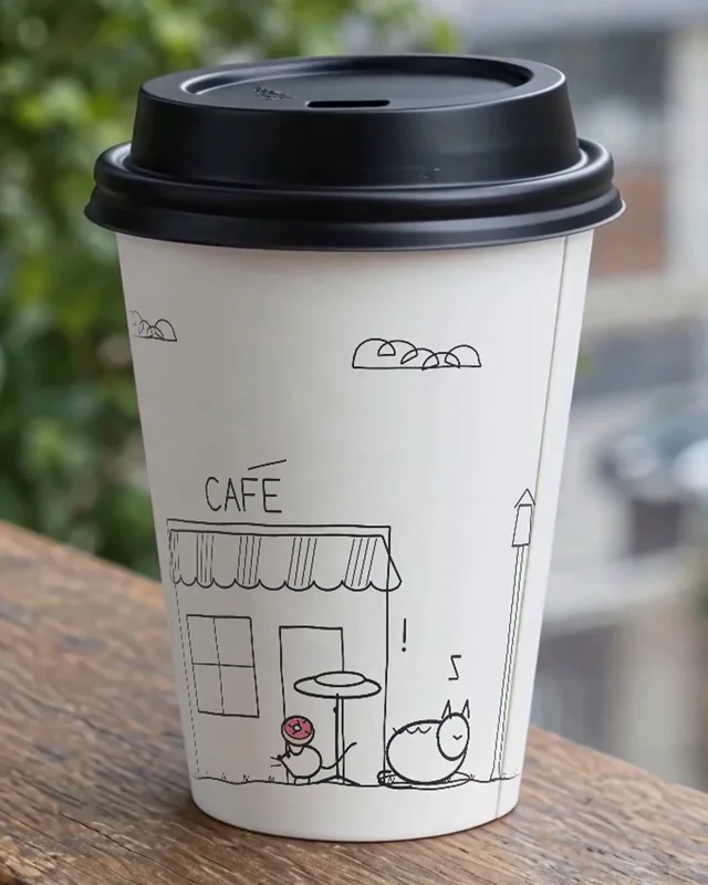 Doodle animals come alive on a spinning coffee cup