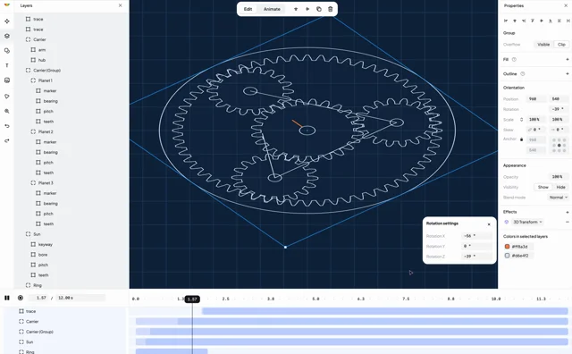 planetary gearbox animated in @LottielabHQ using @claudeai's opus 5.5 (medium effort)