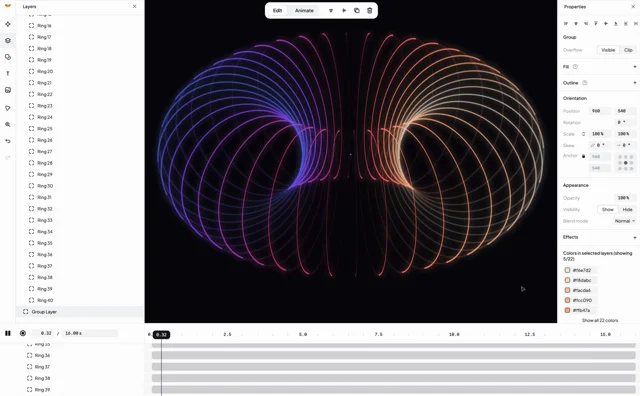 a ribbon, animated in @LottielabHQ using Opus 5.5