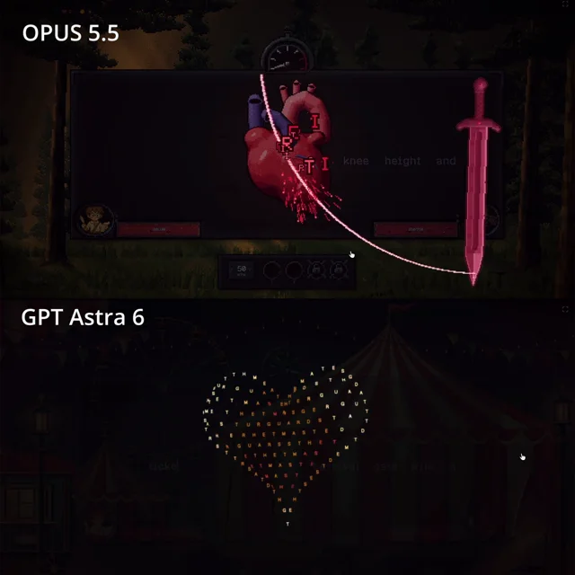 OPUS 5.5 vs GPT 6 Astra Loss Screen Animation