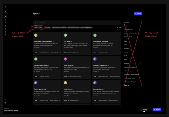 Annotated case study regroups a wall of agent cards