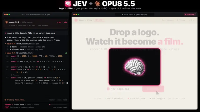 JEV + Opus 5.5 for motion design is unfair.