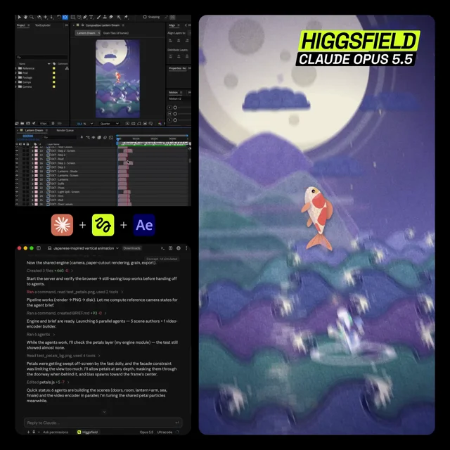 This is how you can create 2.5D parallax animation with Claude Opus 5.5 + Higgsfield.