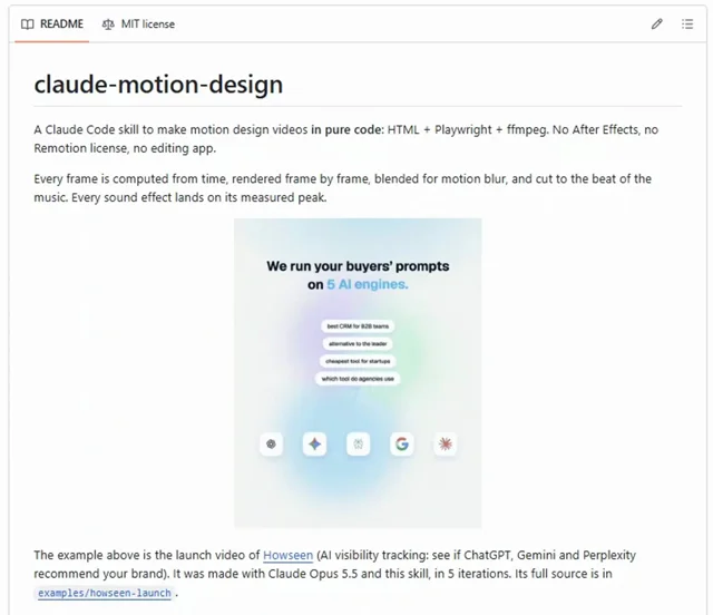 I found a GitHub that creates motion design videos in pure code with no After Effects and no Remotion…