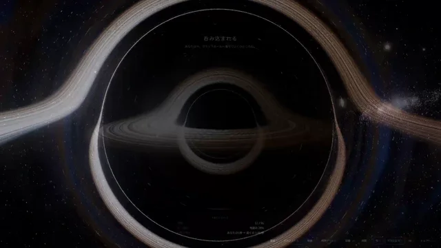 Falling past the event horizon.