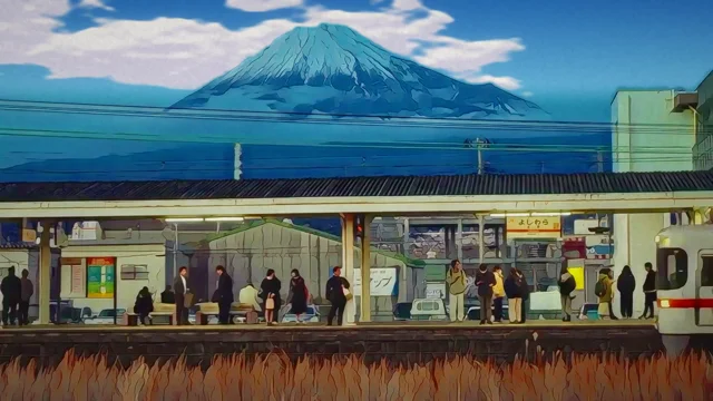 Turned a 14-second clip of a train station near Mt. Fuji into a Ghibli-style animation using Sonnet 5.5