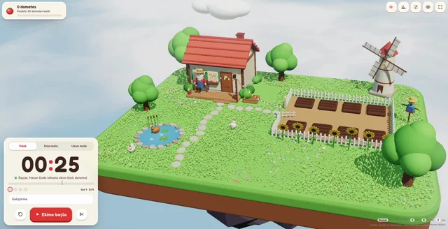 Claude Opus 5.5 ve @threejs kullanarak bir Pomodoro Timer tasarladım. Sadece bir odaklanma aracı…