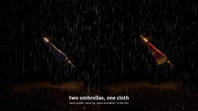 One umbrella, two looks, one cloth simulation ☔