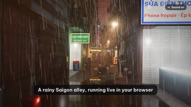 a rainy saigon alley running live in the browser