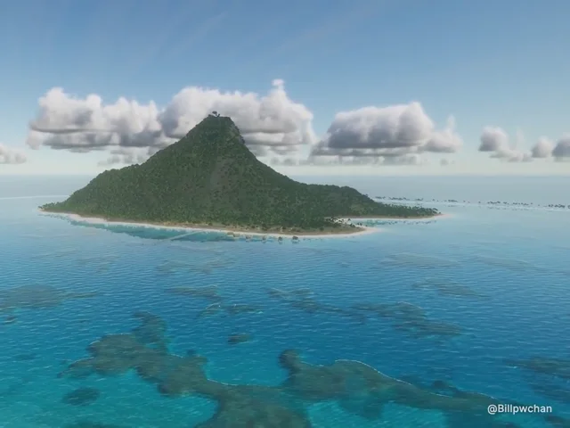 Opus 5.5 helped me build a tropical atoll in @threejs that lives through a whole day.