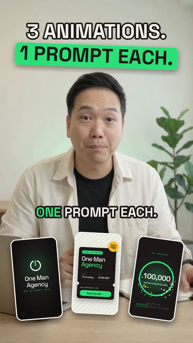 3 animations. 1 prompt each. $0.