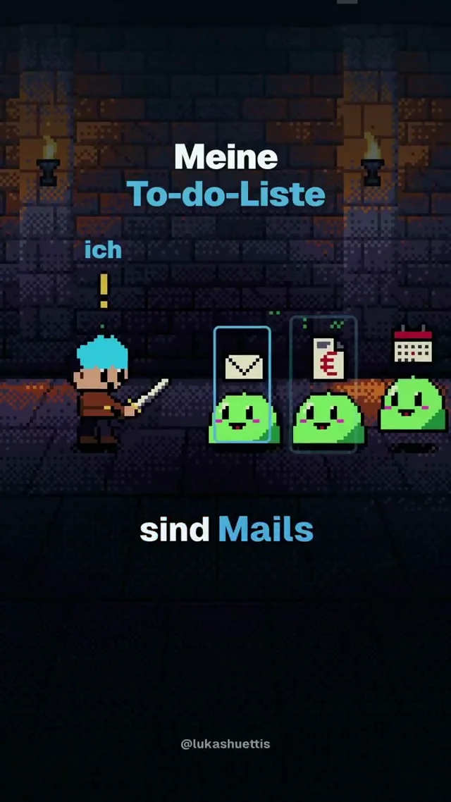 Mails, Rechnungen, Termine: in diesem Dungeon sind es Schleimmonster. Und die Fee ist ein KI-Agent.