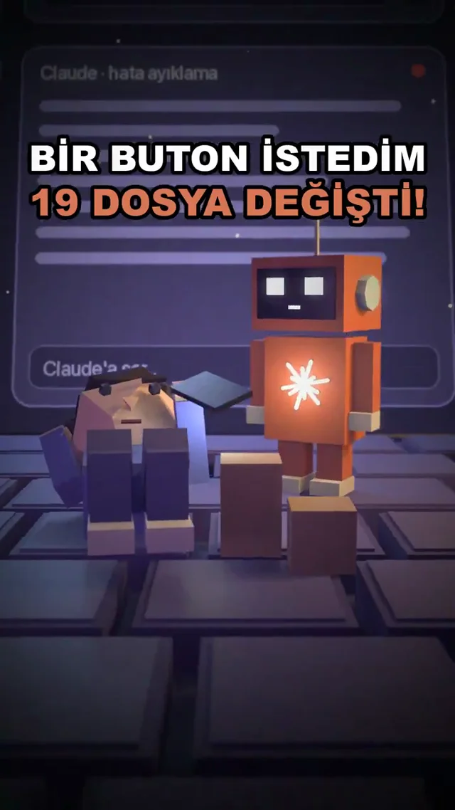 Bir buton istedim, Claude 19 dosya değiştirdi 😅