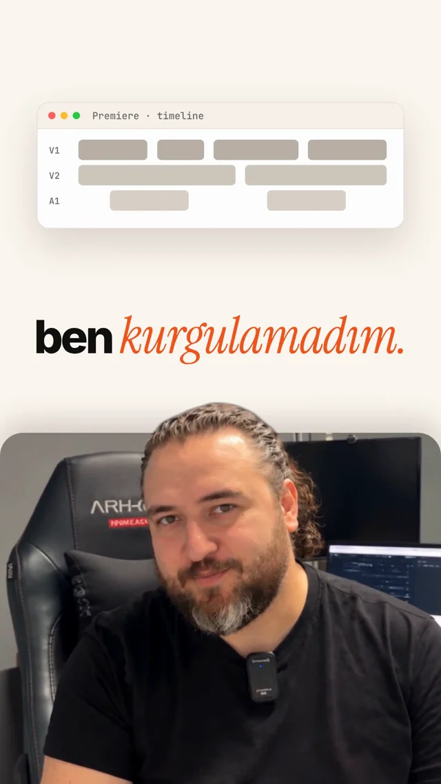 Bu videoyu ben kurgulamadım. Tek bir kare bile elle düzenlemedim.