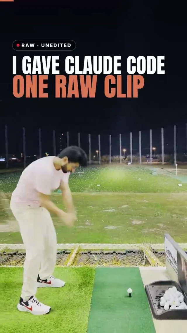 I gave Claude Code one raw golf clip, and it cut it, timed the slow-mo, made the music and added…