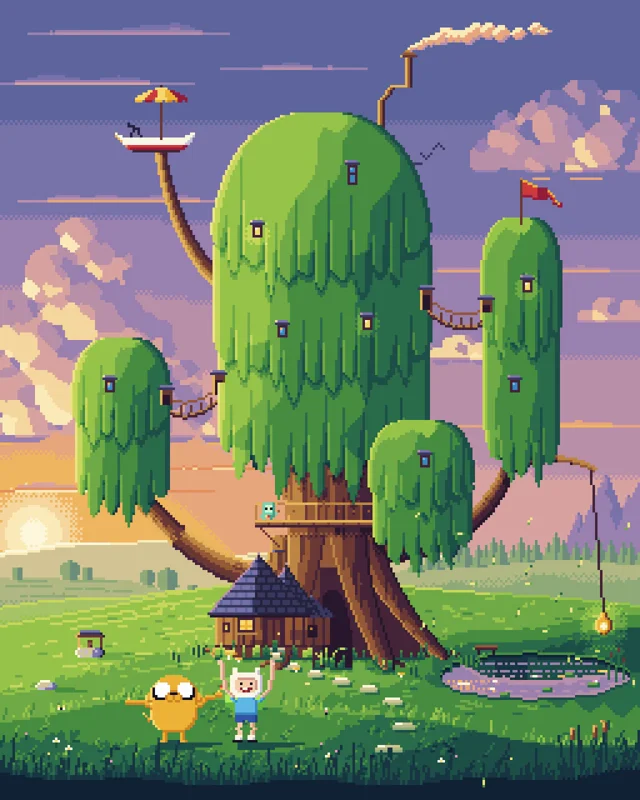 Made an adventure time pixel art scene with Opus 5.5!
