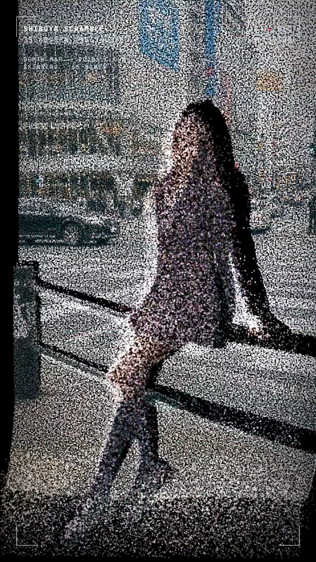 AIで生成した写真1枚が、2万2千個のドットになって渋谷スクランブル交差点を歩く🫀