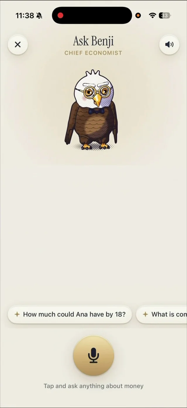 Meet Benji, an animated eagle who explains your money