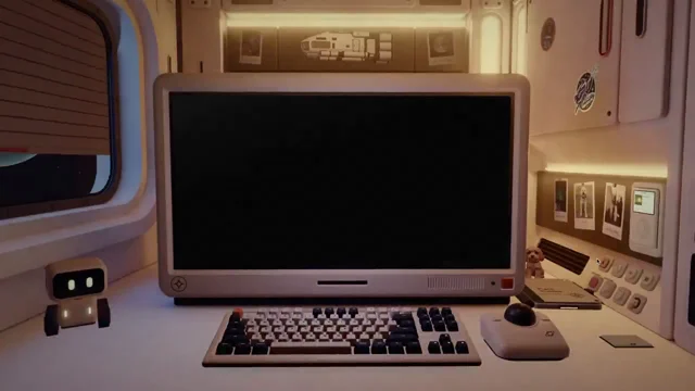 Spent two weeks building a new portfolio: a 3D room on a spaceship.