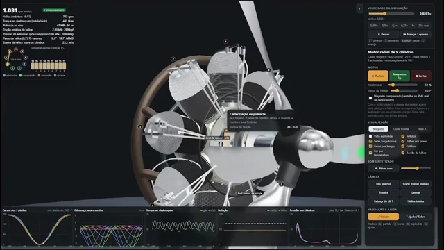 OPUS 5.5 STARTED A 9-CYLINDER ENGINE IN THREE.JS