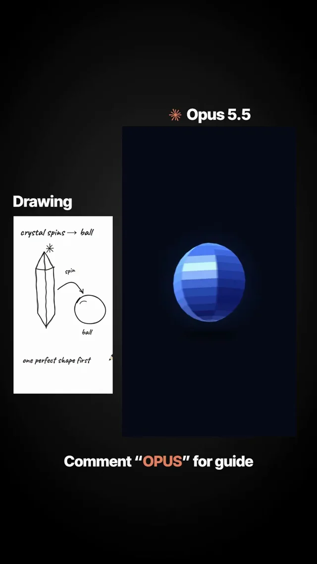 Sketch on the left. Claude Opus 5.5 on the right.